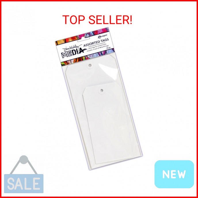 Ranger Dina Wakley Media White Tags-#8 & #10