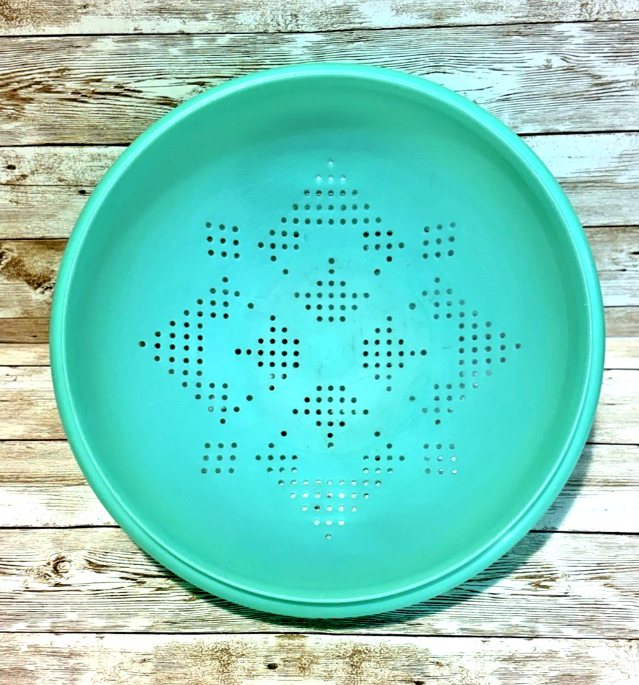 Vintage Tupperware Jadeite Green Colander Strainer 339-3 Starburst Pattern
