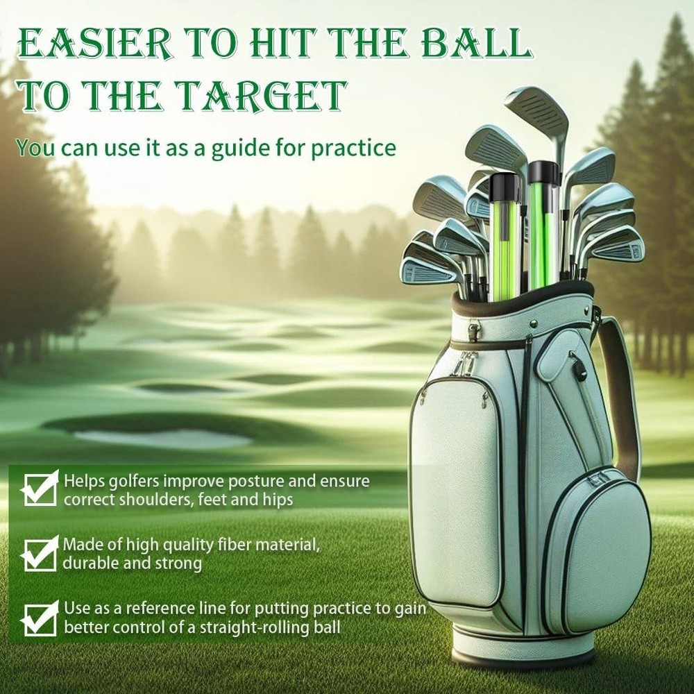 Golf Alignment Sticks 2 Sets 48 Inch Practice Rods Portable Training Aids