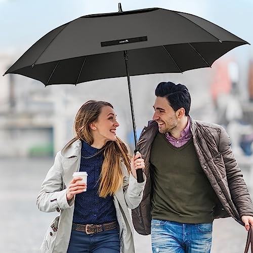 Extra Large Golf Umbrella 62 Inch, Automatic Open Double Canopy Vented Golf