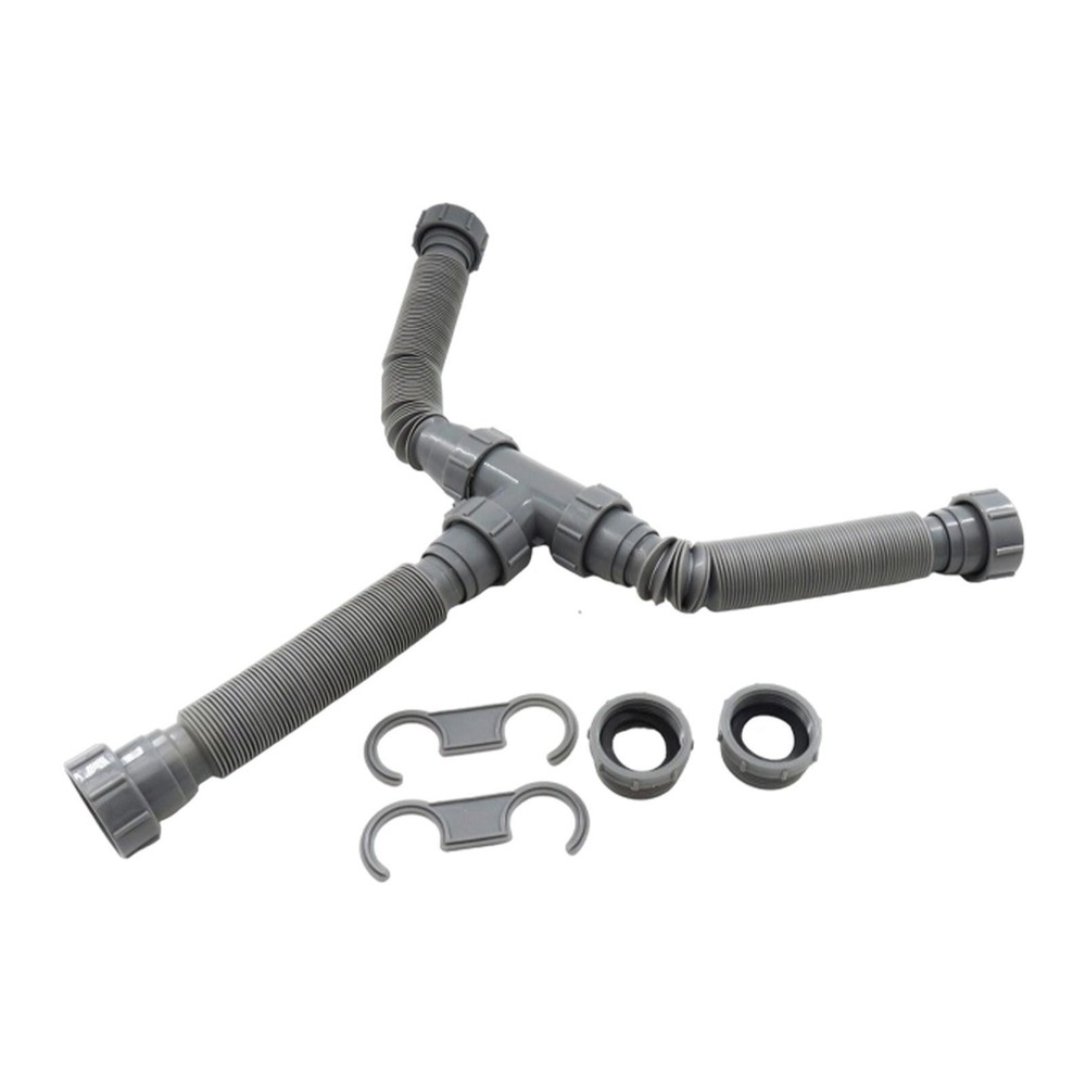 Double Sink Drain Pipe Kit Replace Parts for Double Kitchen Sink Bathroom
