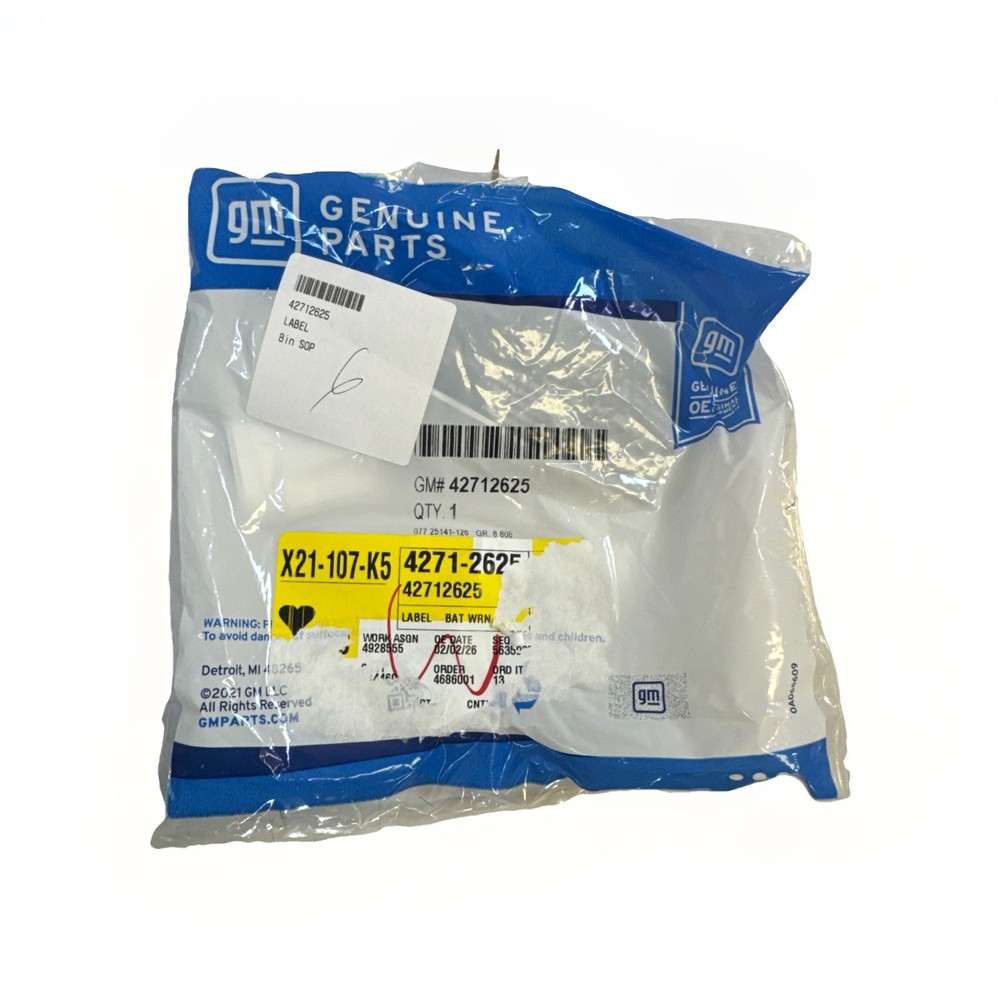 New-Genuine GM Warning Label 42712625