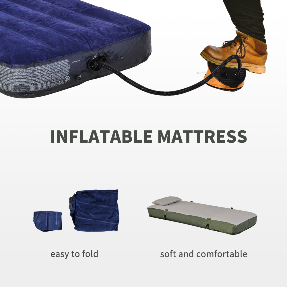 Multi-Functional Portable Foldable Adult Camping Cot wThick Air Mattress,Green