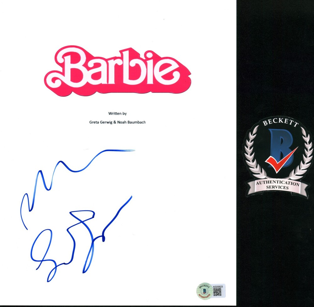 GRETA GERWIG NOAH BAUMBACH SIGNED BARBIE SCRIPT BECKETT BAS COA RARE