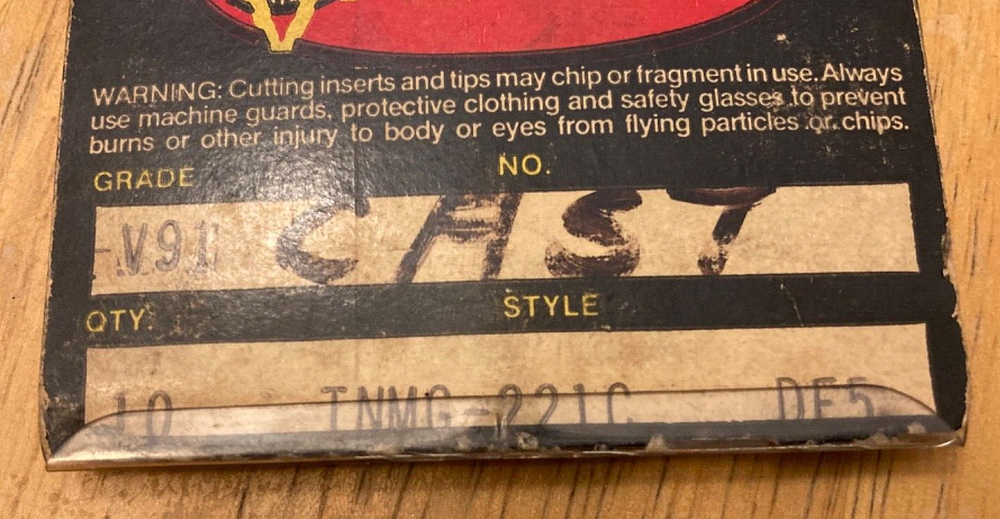 Valenite Indexable Insert Tooling - V91 Grade - Style: TNMG-221C