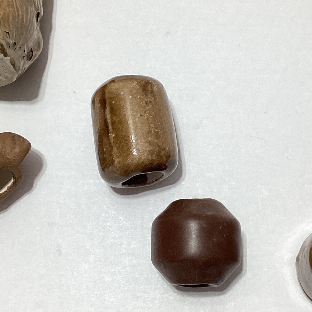 Vintage Macrame Beads Owl Lot Macrame Ceramic Beads