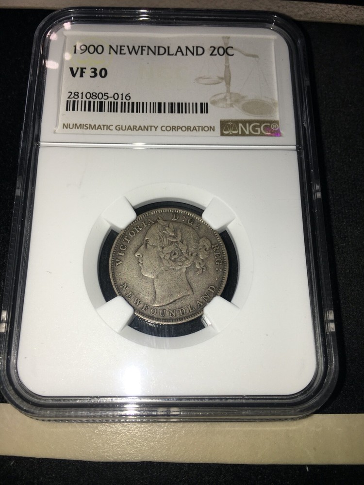 1900 NGC Graded Newfoundland, Silver ¢20 Cent, **VF-30** #016