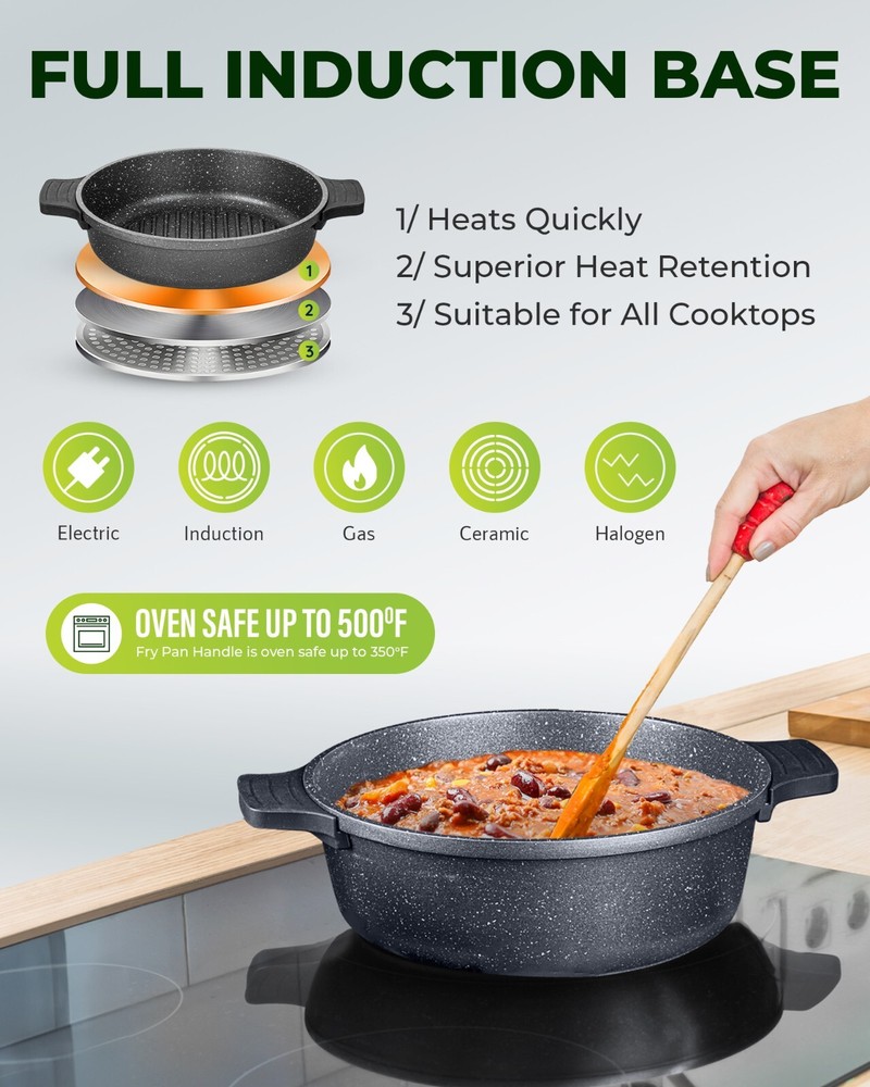 Granitestone Diamond 6 Pc Nonstick Heavy Duty Nesting Pots Set