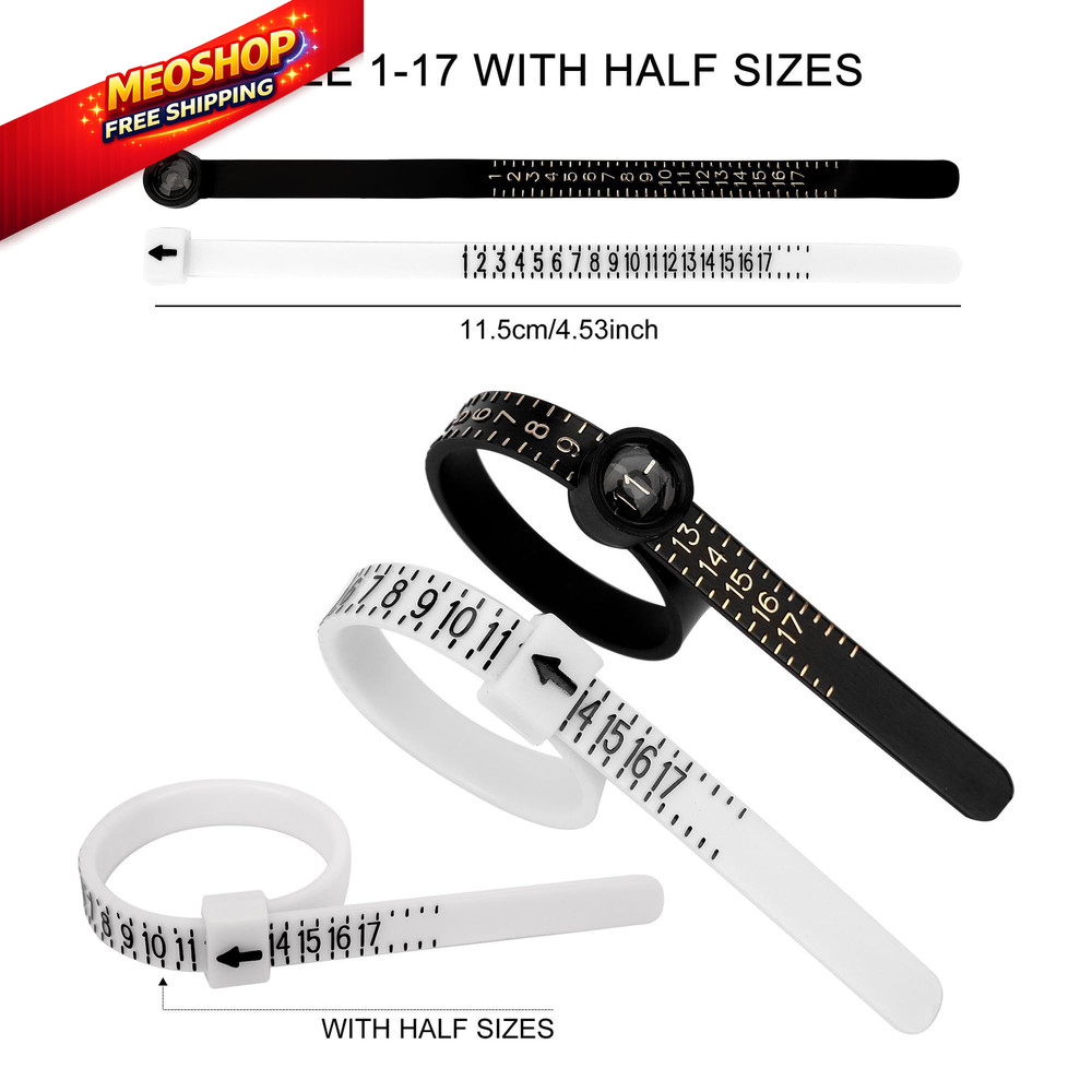 TUNQISM10 Pcs Ring Sizer Measuring Tool Set Includes Gauge, 3