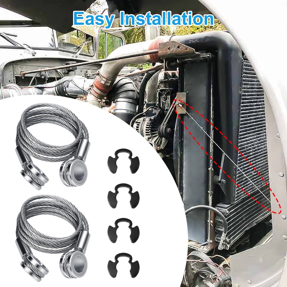 2x Hood Release Latch Control Restraint Cable Replacement for Peterbilt 924-5402