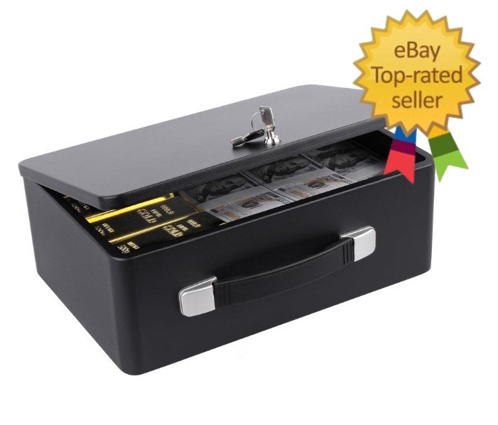 Fireproof Document Box with Key Lock, Fire Resistant Safe Storge Box Security...