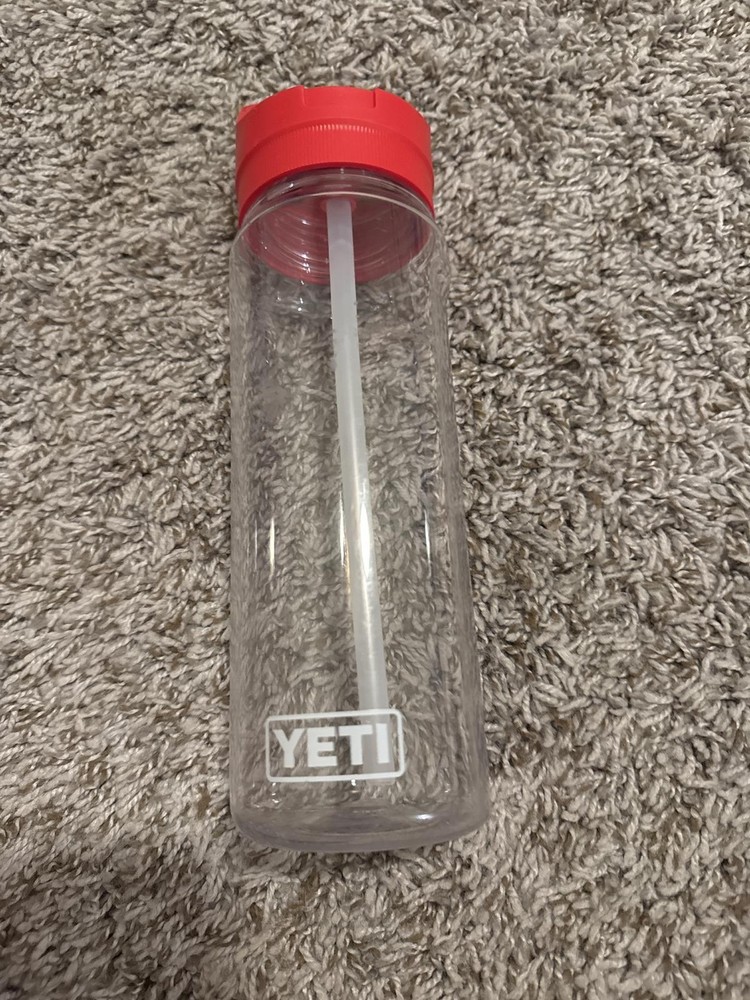 YETI Clear Red Water Bottle with Straw