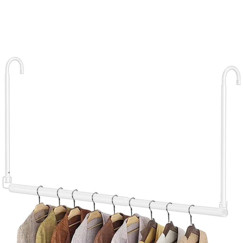 Hanging Closet Rod, Adjustable Height & Width Closet Rods for Hanging Clothes...