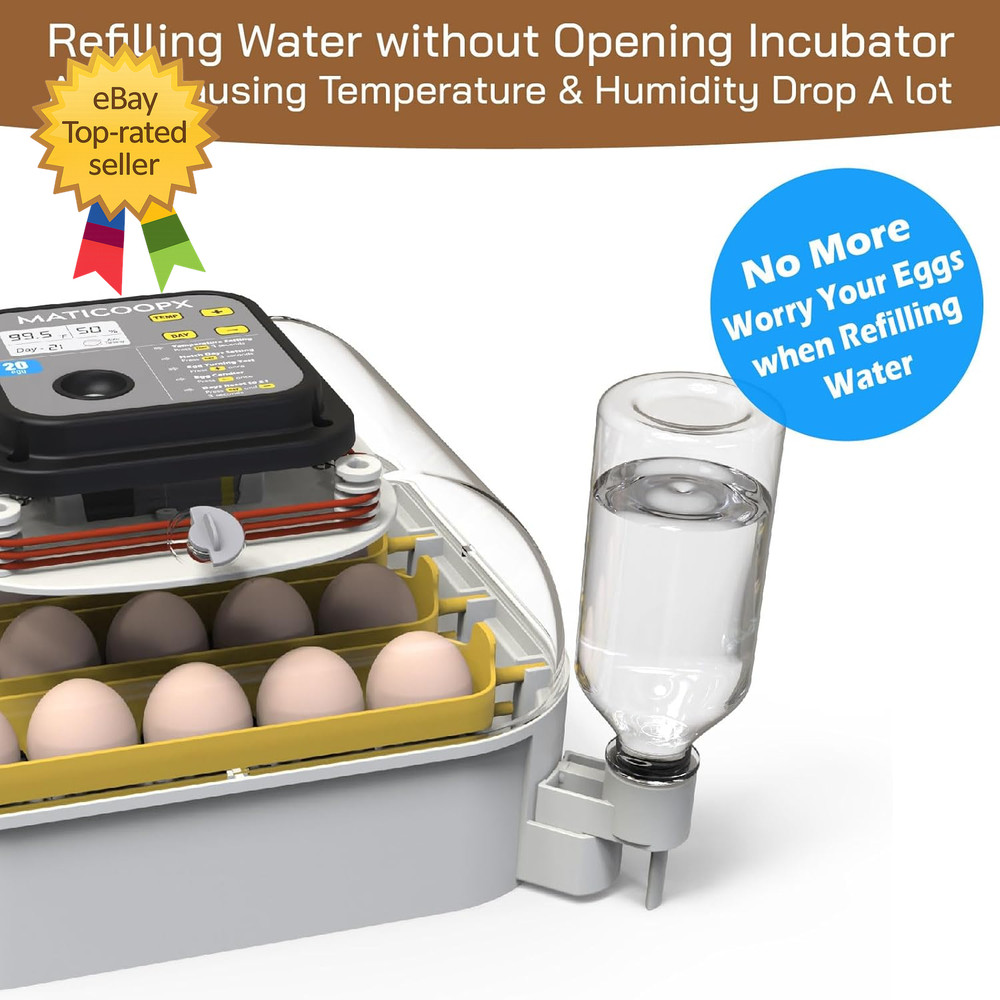 20 Egg Incubator with Humidity Display Egg Candler Automatic Egg Turner