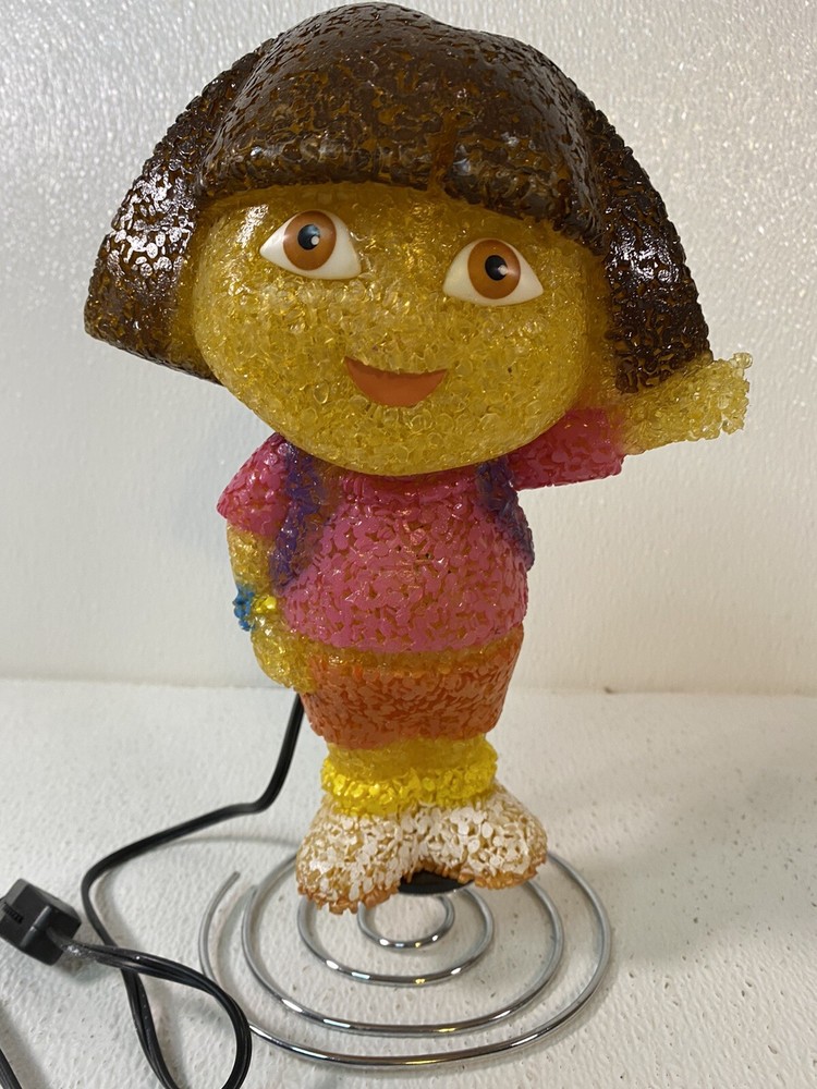 Corded Night Light Table Lamp Dora the Explorer Rubber Beaded 10 1/2" Tall