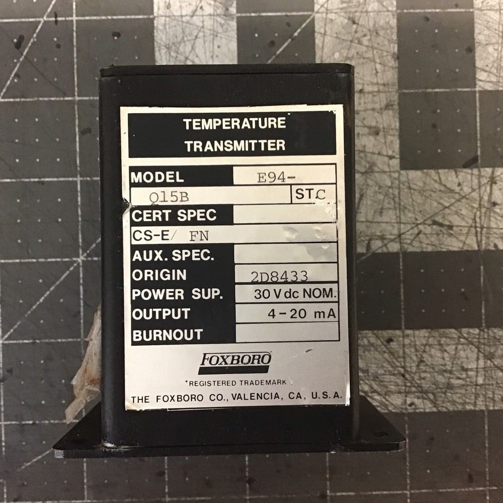 Foxboro Temp Transmitter E94-Q15B Used(LB01G)