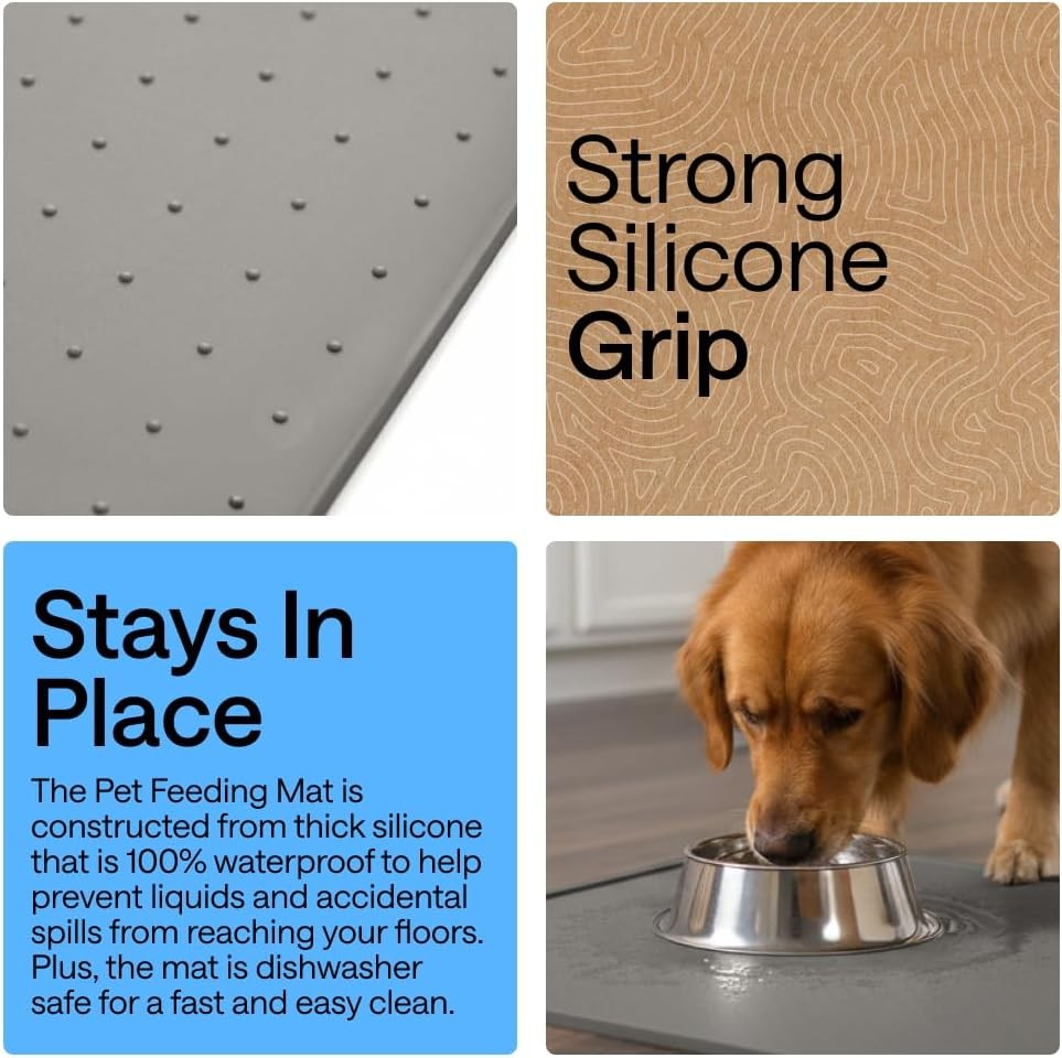 GORILLA GRIP Silicone Pet Mat Gray