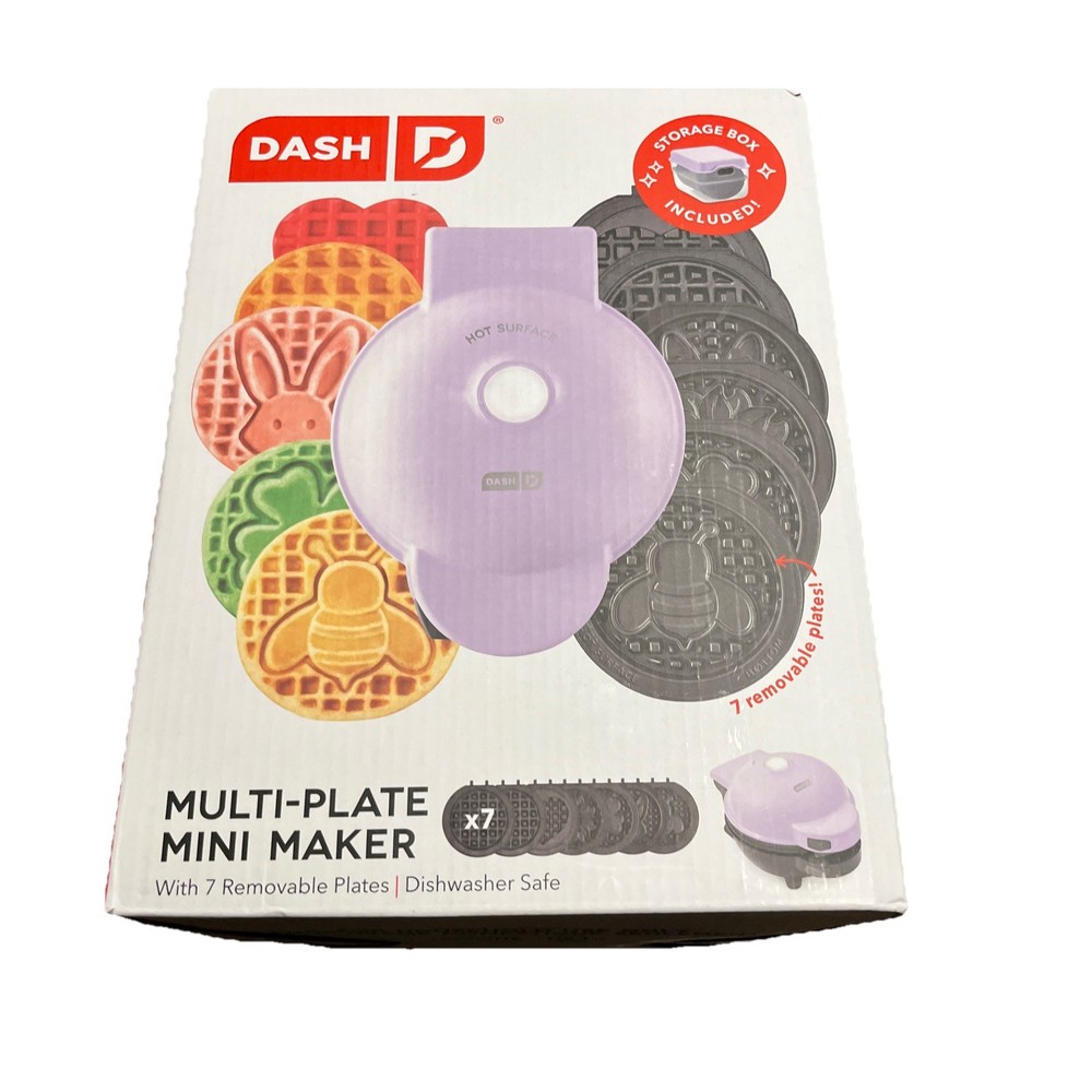 Dash Multi-Plate Mini Waffle Maker Removable Plates Factory Sealed '24