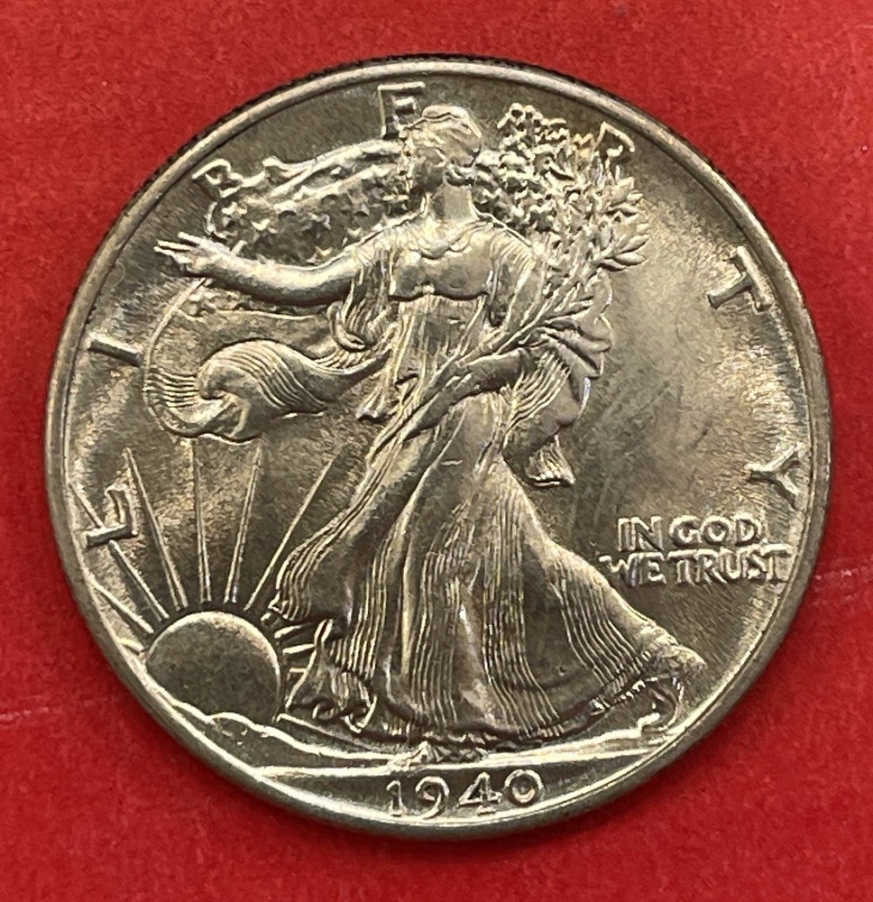 1940 P Walking Liberty Silver Half Dollar, Gem Uncirculated.  Better Date!