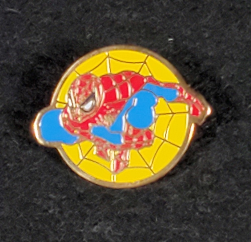 Spider Man Yellow Web Enamel Pin Marvel Planet Studios Vintage 1994