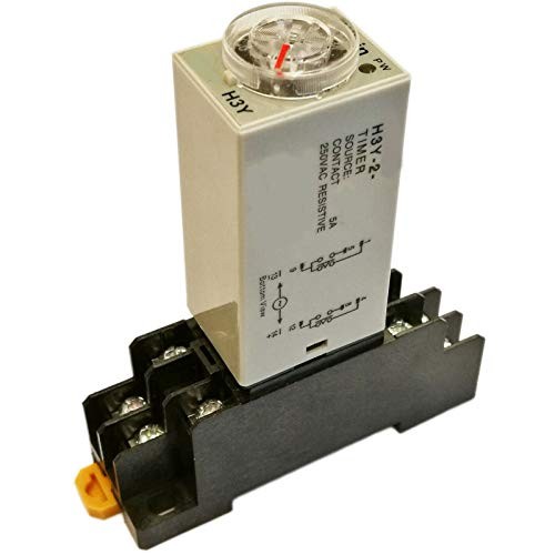 Delay Timer Time Relay DPDT 0-60S Second & Base Socket H3Y-2 () DC 24V