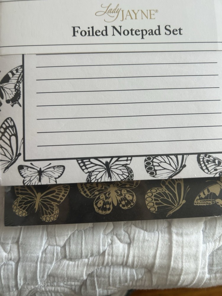 Lady Jane Butterfly Theme Foiled Notepad Set