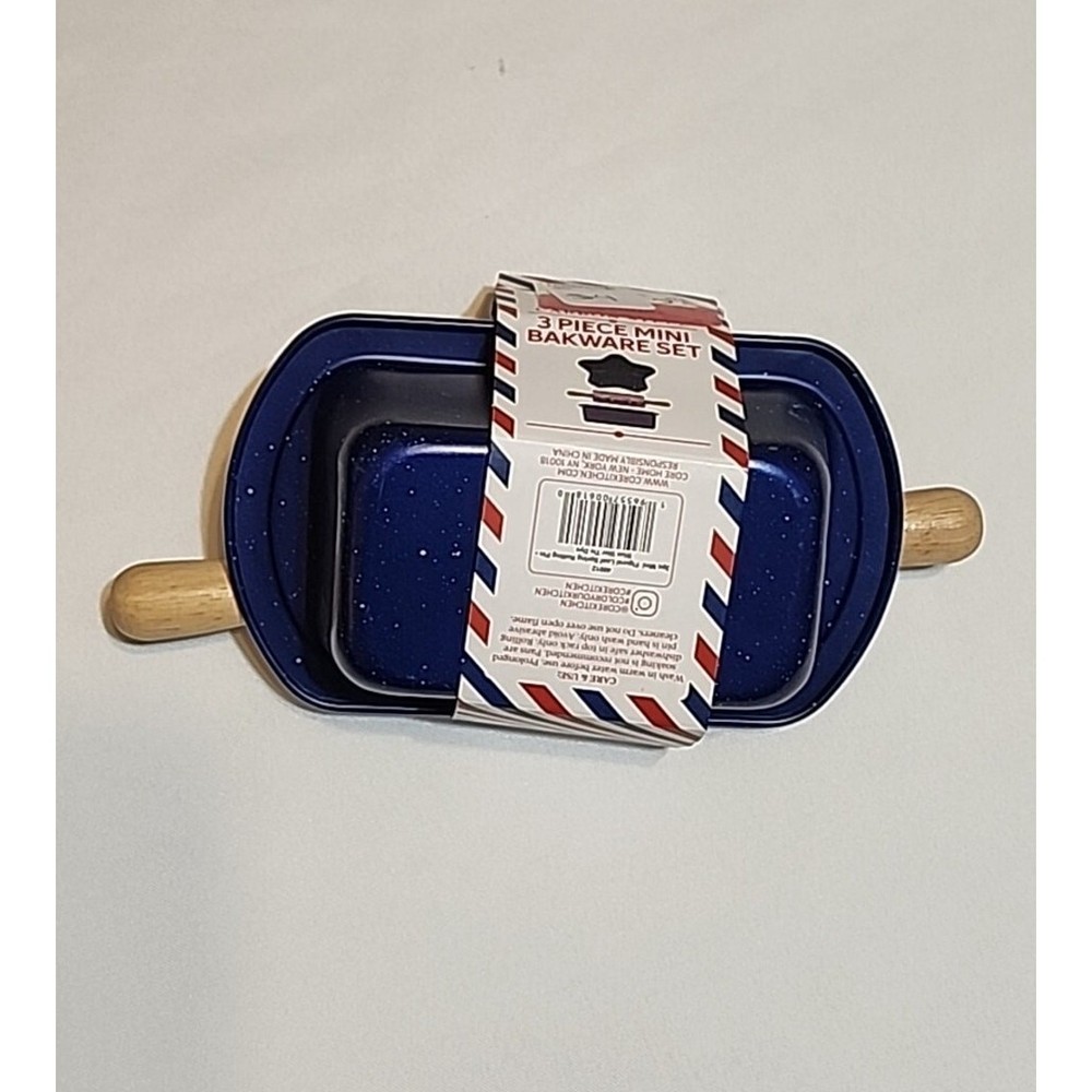 Core Kitchen 3 pc Mini Bakeware Set Loaf Pan Spring Form Pan Bamboo Rolling Pin