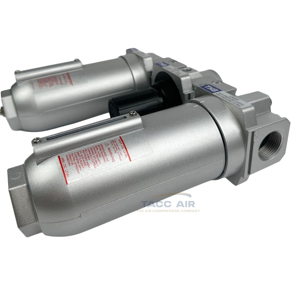 1" Compressed Air FRL System Filter Regulator Oiler Separator Lubricator Combo