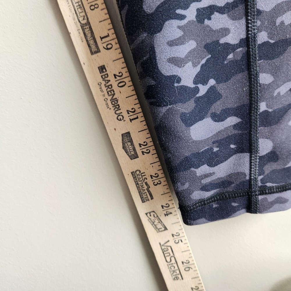 Womens Yoga Stretch Leggings Sz M Soft Gray Camo Chic Casual Pockets OUGES Pants