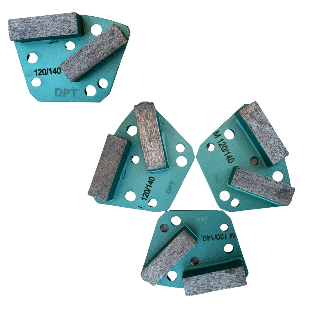 9 Pack Trapezoid Grinding Disc for Bolt on Diamatic Sase CPS Concrete Grinders