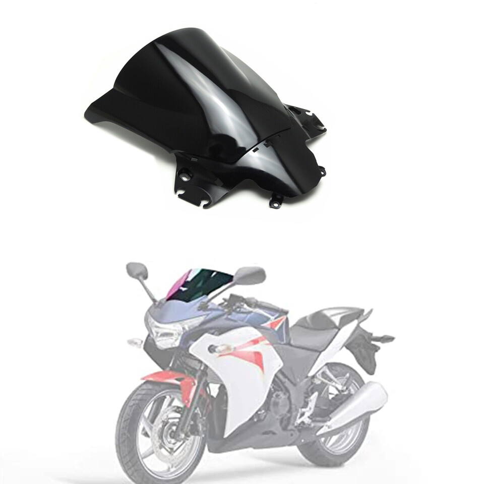 Black Front ABS Windshield Windscreen for CBR250R 2011 2012 2013 2014 Honda