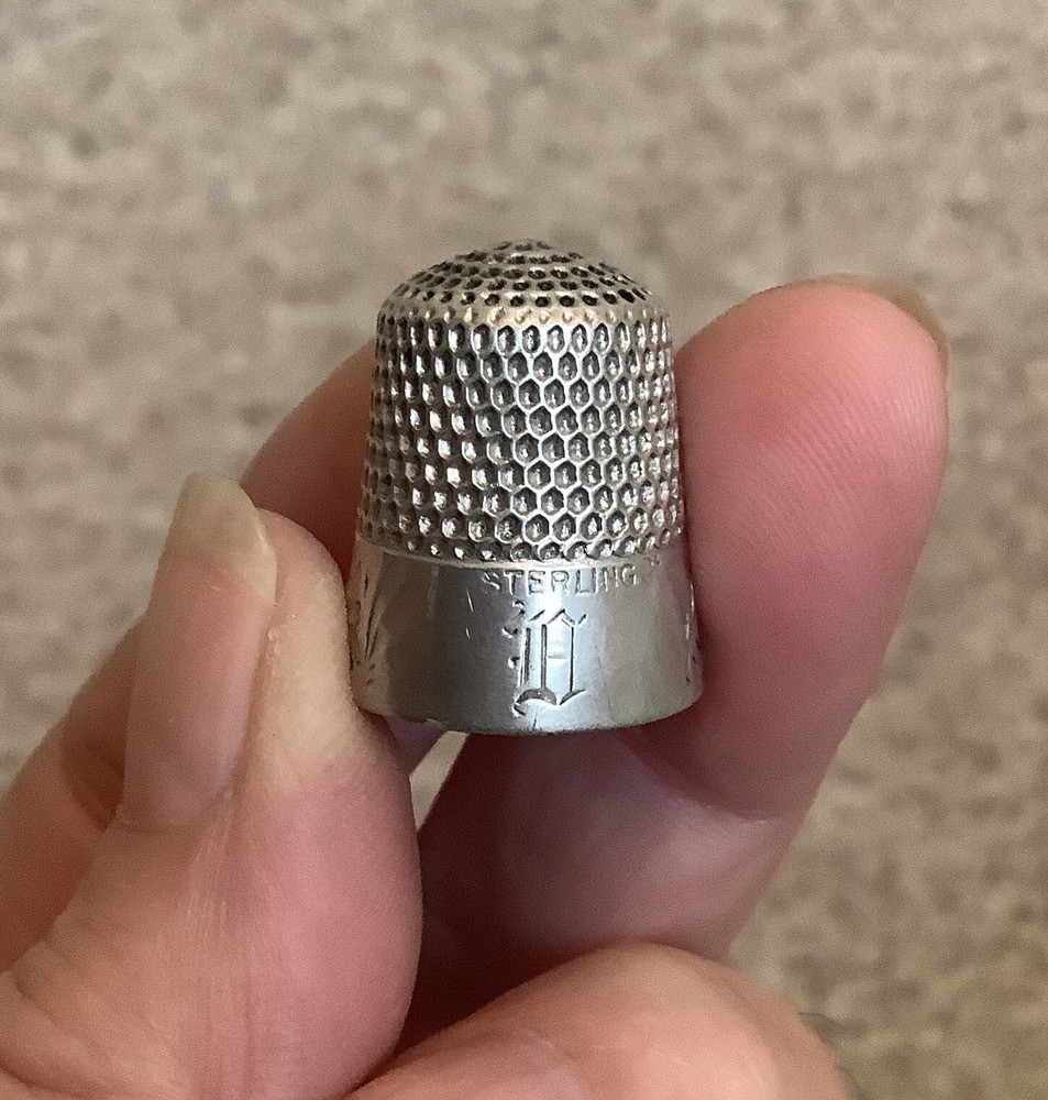 Antique Sterling Silver Thimble Monogrammed