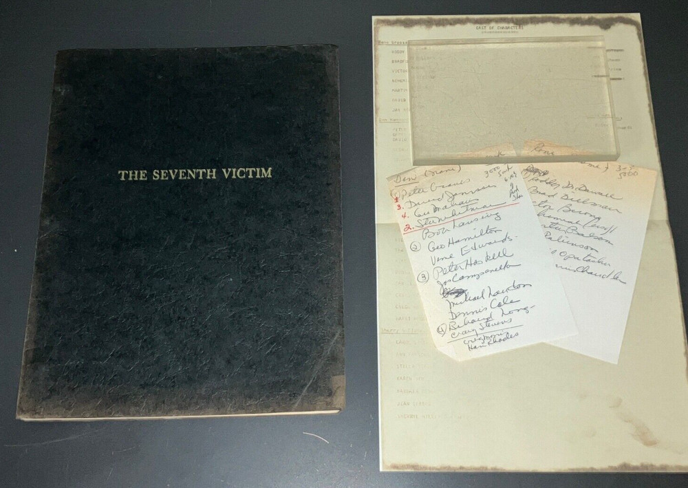 SEVENTH VICTIM (c1970s) Unmade Action-Exploitation w/Casting Notes + COA!