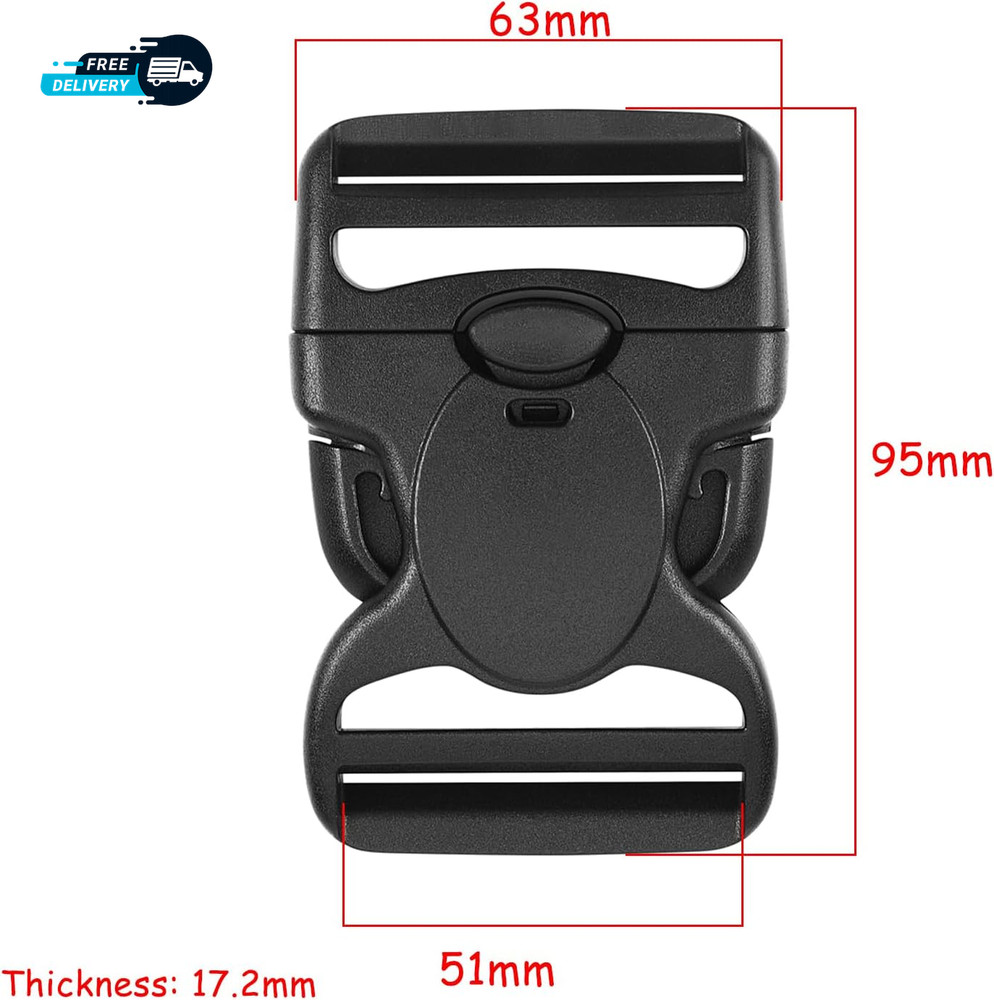 2PCS Plastic Buckle 1Inch 2Inch Dual Adjustable Quick Release Buckles Clips