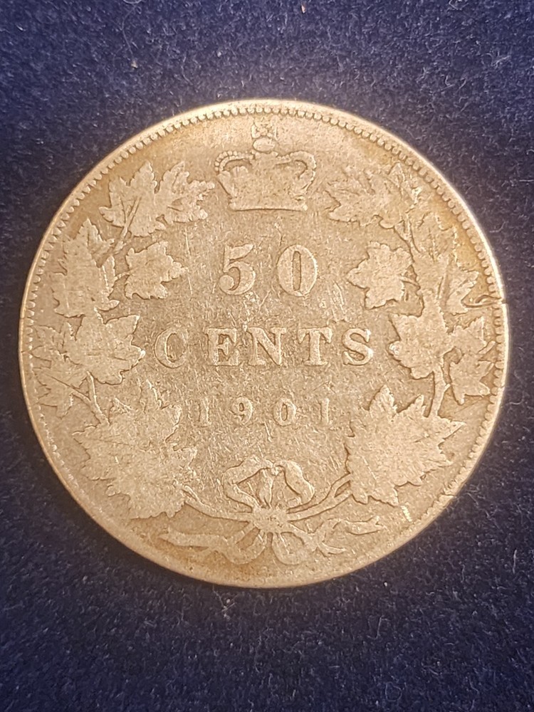 1901 Canada 50 Cents Silver Coin