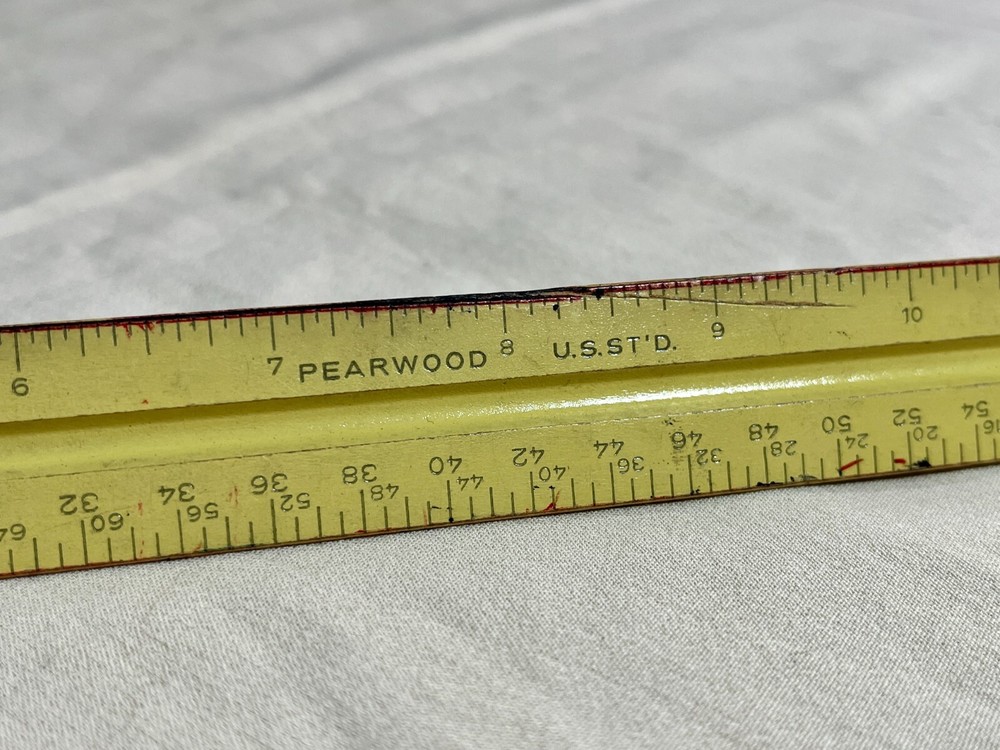 Vintage Triangular ALVIN Architect Scale - No. 210 Pearwood - Made In Germany