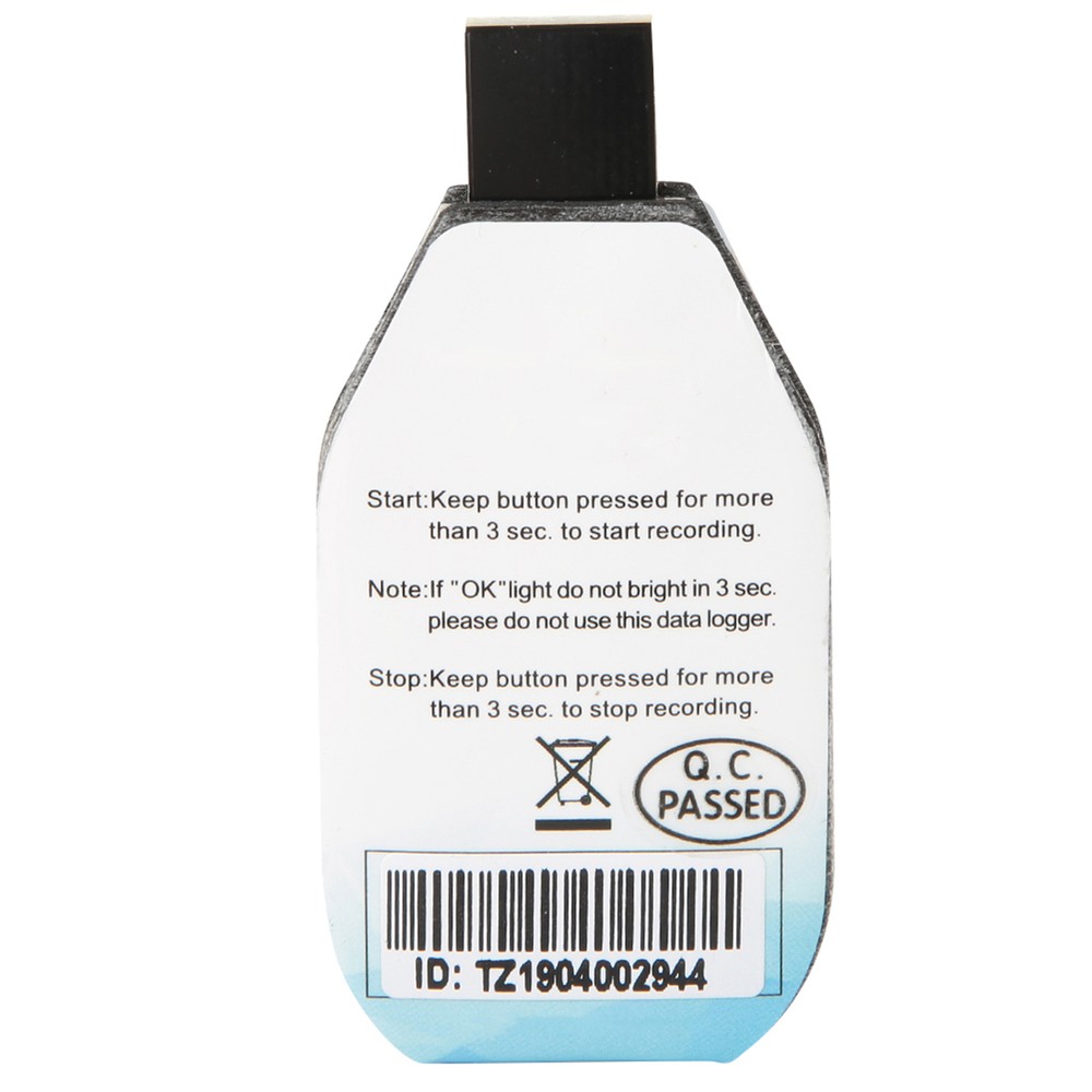 Temperature Data Logger Single Use PDF Report USB Ports 10000 Points