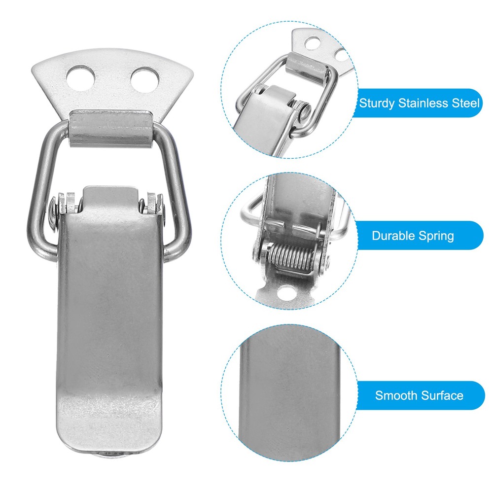 4Pcs Stainless Steel Spring Loaded Toggle Latch 2.7 Inch, Silver Tone