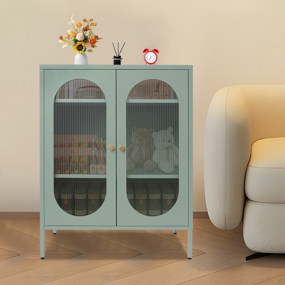 Accent Storage Cabinet with Glass Doors Decorative Cabinet Buffet & Sideboard