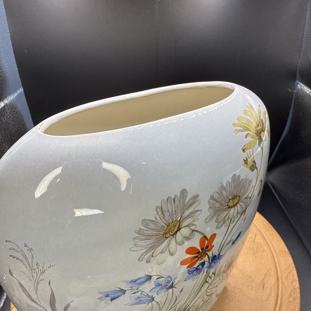 Oval Meadow Flower Ceramic Vase