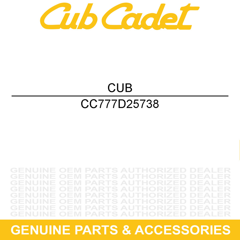 CUB CADET 777D25738 Label Csv 050 159Cc Engine Shrd C Cadet CSV 050
