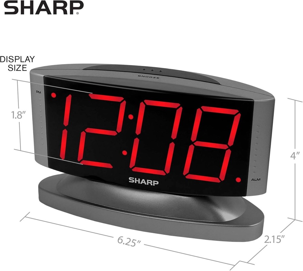 User-Friendly Digital Alarm Clock with Classic Design & Bright Red Digits