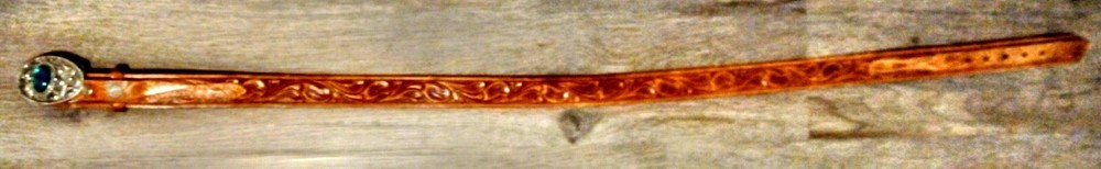 Vintage leather belt with a gemstone 40"