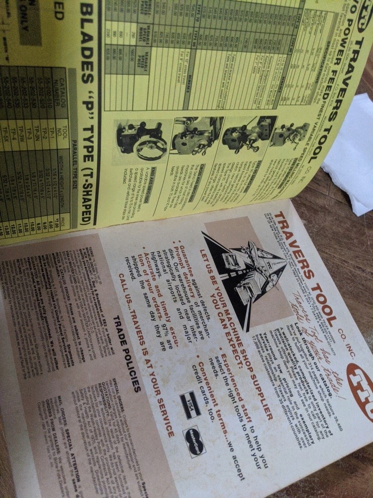 TRAVERS TOOL CO CATALOG NUMBER