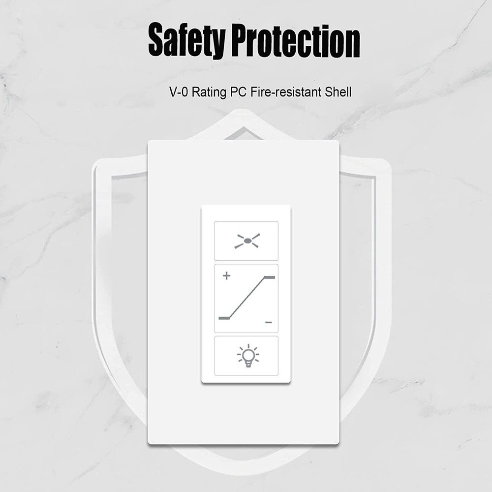 USED Ceiling Fan & Dimmer Wall Switch, 2 in 1 Light and Fan Light Switch