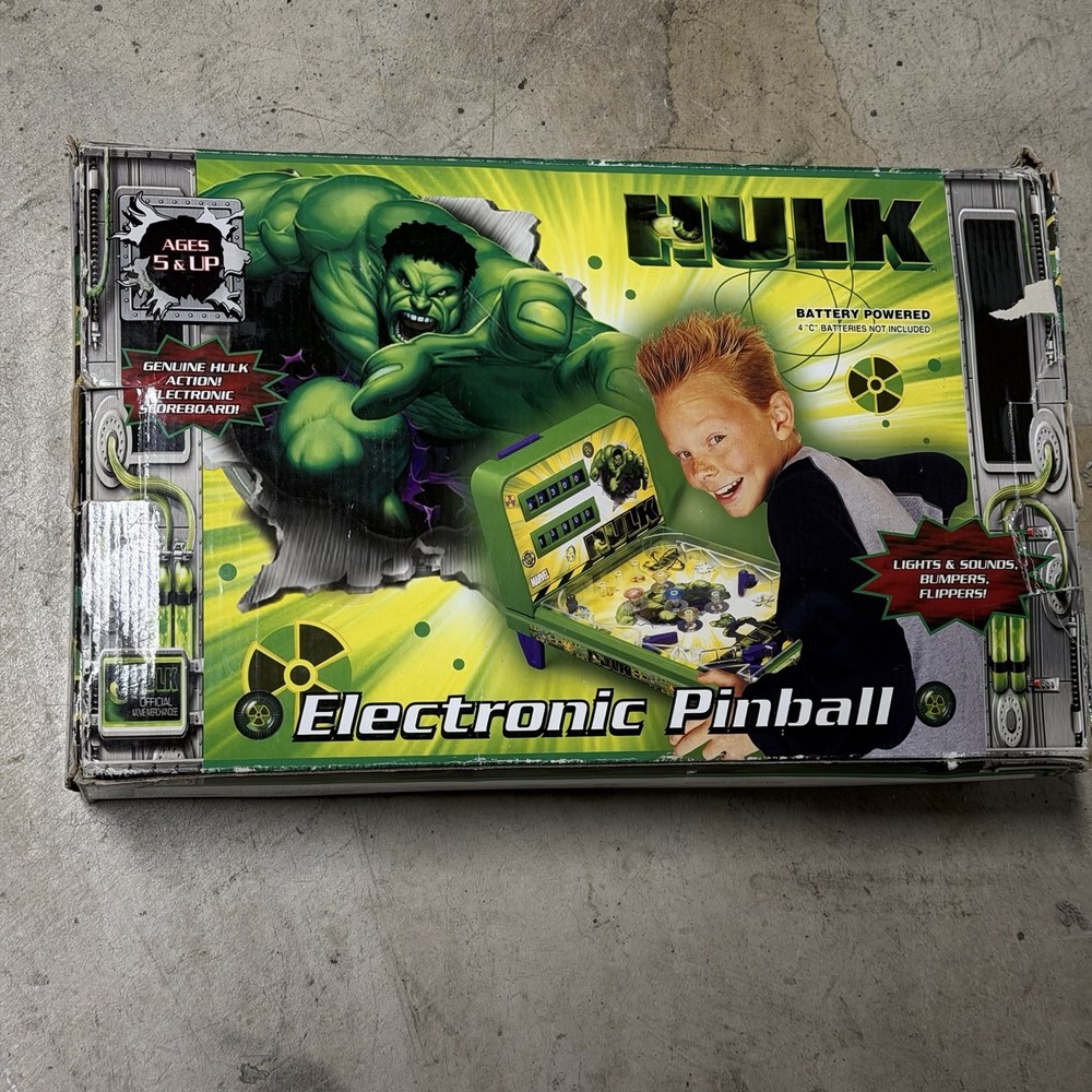 2003 MARVEL THE INCREDIBLE HULK ELECTRONIC PINBALL MACHINE RARE