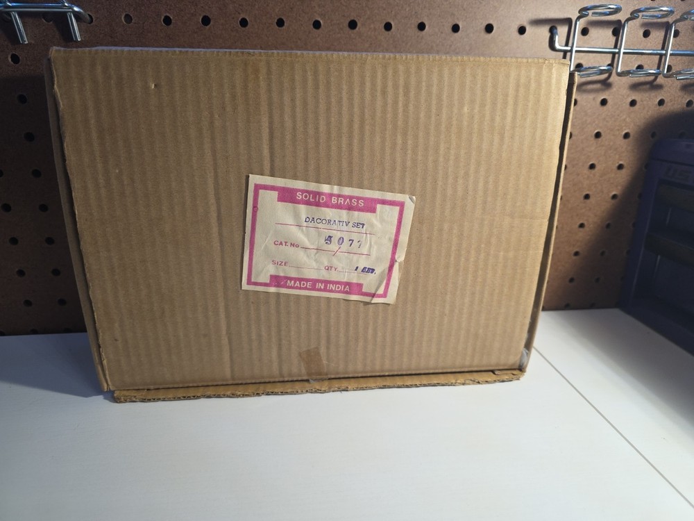 Solid BRASS TEA SET W/Velvet Box, New Vintage!