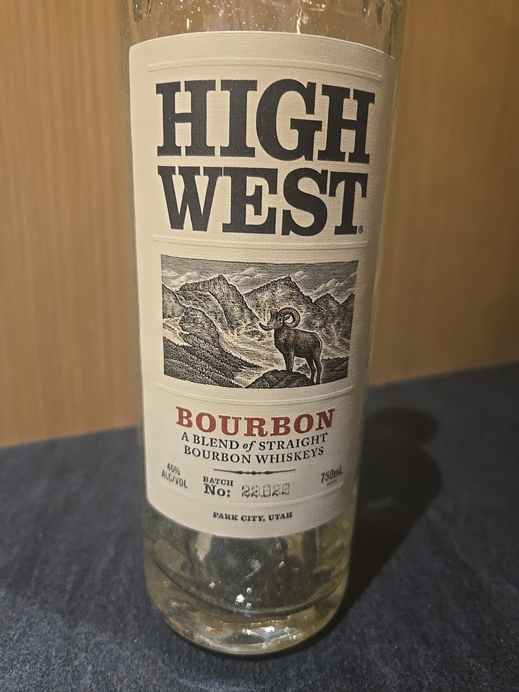 High West Distillery Bourbon Empty Bottle
