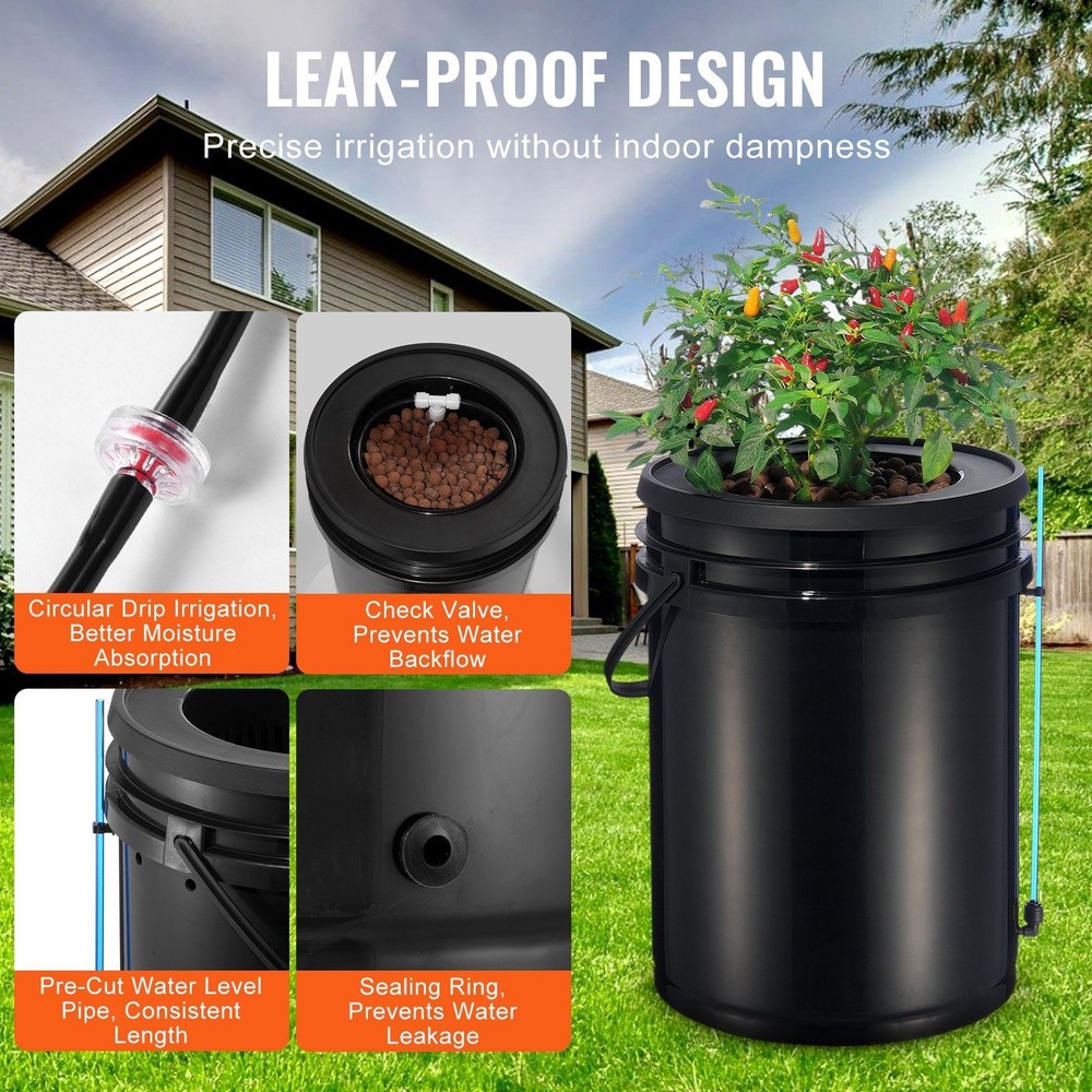 RDWC 4-Station 5-Gallon Hydroponics System with Top-Drip Aeration