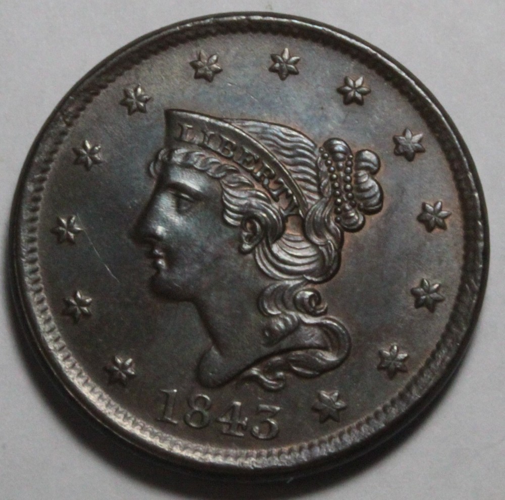 1843 Large Cent FG188